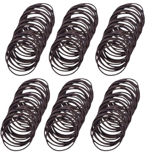 100 PCS Brown Elastic Hair Bands Thin Bobbles Seamless Ponytail Holders Strong Small Bulk Hair Ties Gentle Elastics No Damage Snag Free for Girls Kids Women Men
