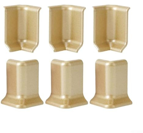 Zilimontt Baseboard Corner for 5.4 cm Height Baseboards, ABS Inside and Outside Corner Trim Connectors, Easy Install Wall Base Molding Accessories, Pack of 6 in (S Champagne Gold)