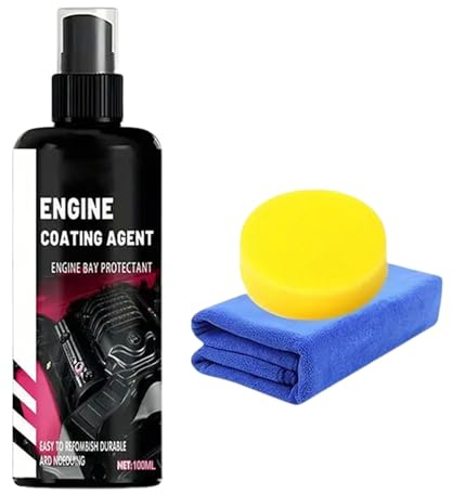 qokeeu Limpiador de Compartimento del Motor | Spray Limpiador de Motor 100 ml | Herramienta de Limpieza para Lavado de Piezas de Compartimento de Máquina y Exterior | para Coche Camión Motocicleta