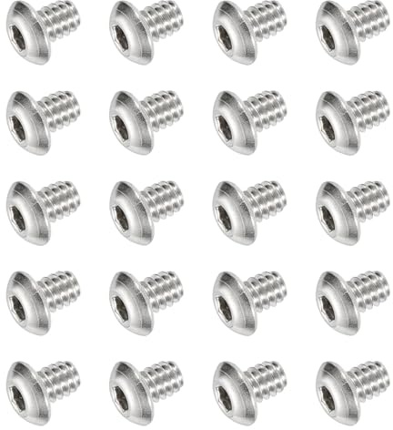 PATIKIL Viti A Testa Bombata Con Innesto Esagonale, 20 Pezzi #10-24 UNC x 1/4 Pollice 304 Acciaio Inossidabile Innesto Esagonale Filettatura Completa Viti Per Mobili Pompa, Argento
