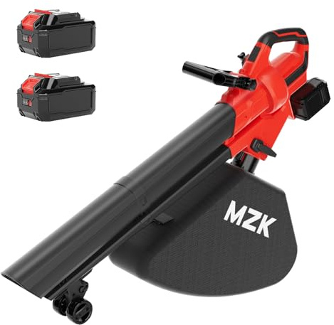 MZK 40V Cordless Leaf Blower Vacuum Mulcher, 3-in-1 Battery Powered Leaf Vacuum with 40L Bag, 600 CFM 160 MPH, 2×4.0Ah Batteries for Lawn, Yard Cleanup