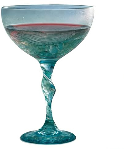 Genérico Copas De Vino | Cristalería Con Diseño De Del Mar | Vasos Para Bar Cócteles Y Hogar | para Reuniones Familiares Cenas Banquetes y Eventos