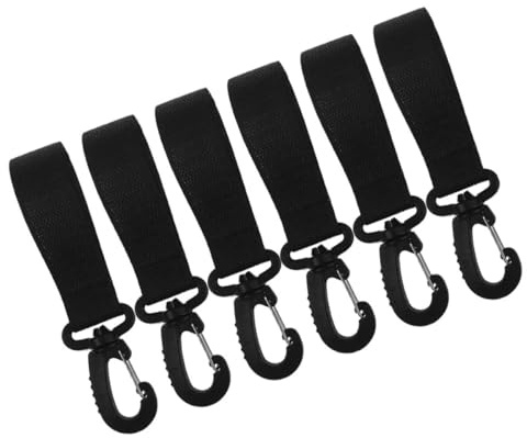 Vaguelly 6 Ganci per Passeggino, Clip Girevoli per Borse e Pannolini, Accessori Multifunzionali Resistenti e Facili da Installare per Passeggiate, Shopping e Picnic