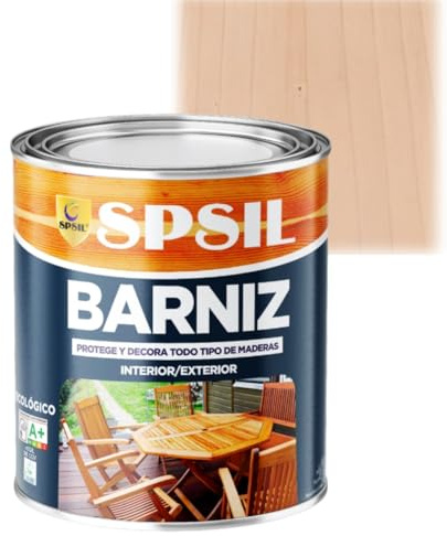 SPSIL Barniz Madera y Pintura para Madera Trans Mate 750ml, Lasur Protector con Secado Rápido y Alta Durabilidad, Ideal para Uso Interior y Exterior en Todo Tipo de Superficies de Madera