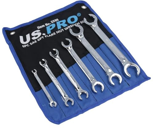 AB Tools Imperial SAE AF Flare Nut Pipe Wrench/Spanner Set 1/4 - 1 6pc AN039