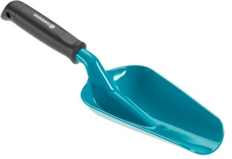 Gardena Blumenkelle groß: Universelle Schaufel zum An- und Umpflanzen größerer Pflanzen, aus Qualitätsstahl, korrosionsgeschützt, Arbeitsbreite 12 cm (8953-20)