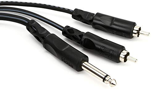 Hosa CYR-303 Y Cable 1/4 Inches TS to Dual RCA - 9 Feet