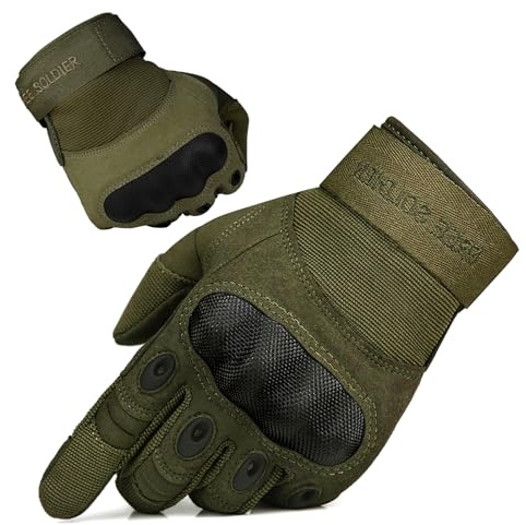 FREE SOLDIER Outdoor Handschuhe Herren Taktische Trainings Motorradhandschuhe Kletter Tactical Handschuhe Vollfinger Handschuhe Gilt für Radfahren Airsoft Militär Paintball (M,Armeegrün)