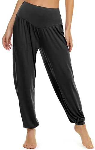 BeautyWill Haremshose Yogahose Jogginghose Yoga Pilates Hosen Freizeithosen Weiche Modal Lange Hose für Damen