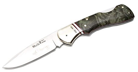 Electropolis Luxus Messer Muela BX 60. Jahrestag Wurzelholz Griffe amerikanischen Ahorn Zwinge Alpaka, MOVA Klinge 8 cm + Mehrzweckgeschenkkarte