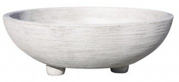 2 unités Jardinière Ronde Moderne en béton allégé pour extérieur méditerranéen 100 x 34 cm Gris Naturel.