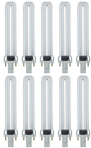 Sunlite PL9/SP41K/10PK 2-Pin Fluorescent 9W 4100K Cool White U Shaped PL CFL Twin Tube Plugin Light Bulbs with G23 Base (10 Pack)