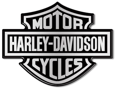 labelbike - 3D Resin Sticker EMBLEM LOGO för Motorcykel Tank kompatibel med HARLEY DAVIDSON - storlek 9,5x7 cm | För tank och hjälm, hartsskydd, repfri, dekoration, silver och svart, 9,5 x 7 cm