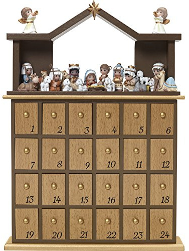 Precious Moments Nativity Advent Calendar (Set of 26), RESIN, Multicolor