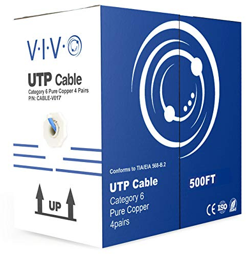 VIVO Blue 152m Bulk Cat6, Full Copper Ethernet Cable, 23 AWG, UTP Pull Box, Cat-6 Wire, Indoor, Network Installations (CABLE-V017)