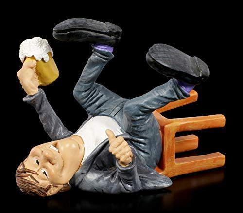 Funny Life Figur - Der letzte Gast der vom Hocker gefallen ist | Witzige Dekofigur, handbemalt