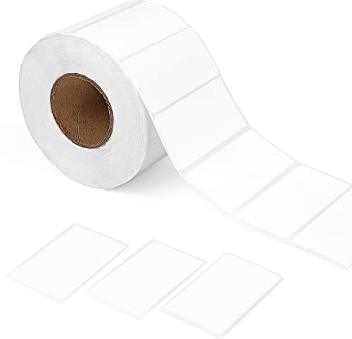 1000 Self Adhesive Address Labels Blank Roll 60mm x 30mm Office Kitchen White Sticker (Fridge Jam Spice Jar) Sticky Stickers (60 * 30mm)