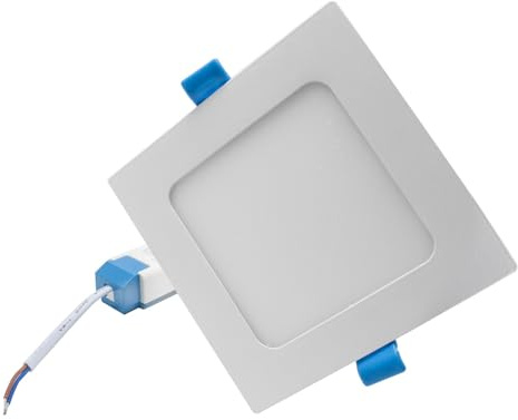 Pannello LED Quadrato da Incasso per Cartongesso, 6W 480LM Luci da Soffitto Interno, Regolazione della Tenmperatura Luce CCT da 3000K a 6500K, Faretto led incasso Ultrasottili 20mm, Foro Ø100mm