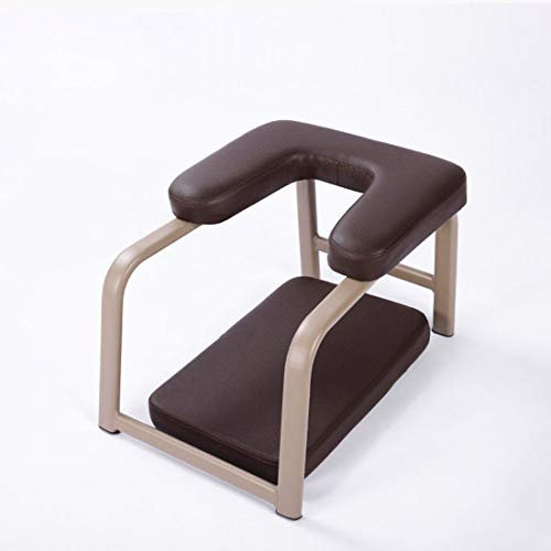 KUANDARYJ Yoga Kopfstandhocker Ergonomische Griffe Yoga Kopfstand Hocker Inversions Stuhl Kopfstand Bank Yoga Handstand Bench Multifunktionshocker Yoga Hilfsmittel Trainings Stuhl, Brown