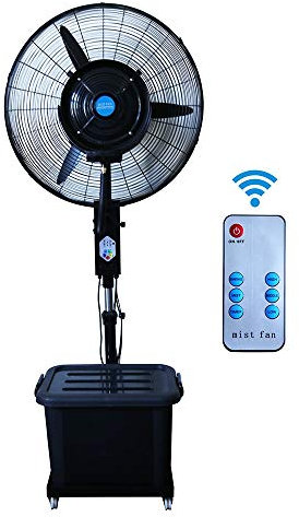 OUPAI Ventiladores 30 pulgadas, humidificador de pie frío, configuración de velocidad de ventilador oscilante al aire libre 3, oscilación de 90 °, altura ajustable con control remoto 350W Oscilación F