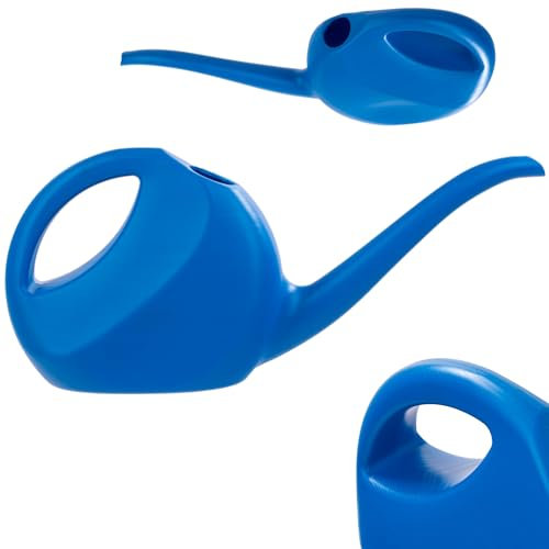 Lattina di annaffiatura Kadax, 2 litri, brocca di versamento del giardino di plastica, lattina di fiore con una lunga corsa, per all'interno e all'esterno, casa, giardino, fiori, piante d'appartamento, irrigazione (blu)