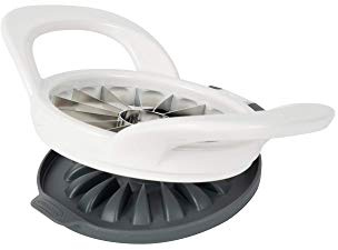 PrepWorks by Progressive Dishwasher Safe 16-Slice Thin Apple Slicer and Corer with Attached Safety Cover (White)