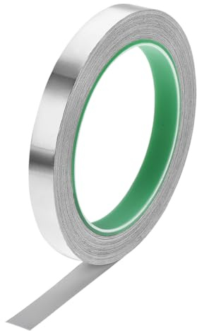sourcing map Aluminium folietejp högtemperaturtejp 12 mm för HVAC tätning lappar av varma och kalla luftkanaler tejp 20 m/65 fot
