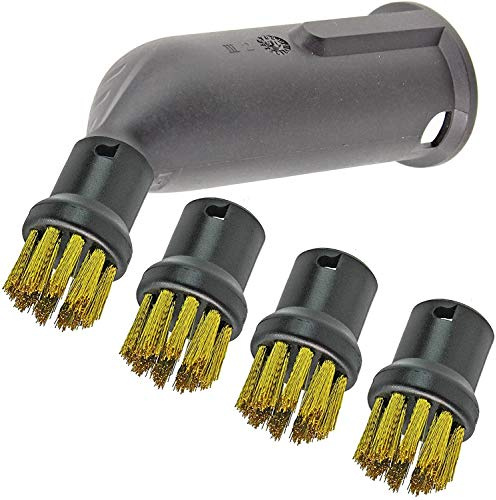 Spares2go Steamer Detail Attachment + Wire Nozzle Brushes compatible with Karcher SC1, SC2, SC3, SC4, SC5 Series Steam Cleaners