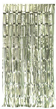 Creativery Lametta Vorhang 50x100cm mit 6mm Breiten Fransen Party Vorhang, Farbauswahl:mintgrün/Mint/matt