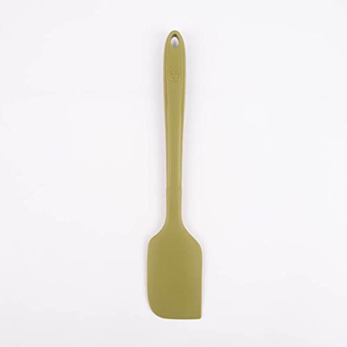Kochblume Design-Teigschaber L | Premium-Silikon & BPA frei| Hitzebeständig | Spülmaschinenfest | 30cm | Farbe: olive