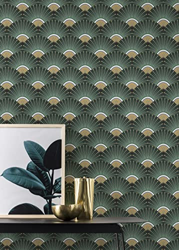 Rasch Tapete 637618 - Carta da parati in tessuto non tessuto con motivo Art-Deco, 10,05 m x 0,53 m