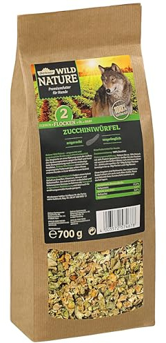 Dehner Wild Nature Hundefutter Flocken-Mix, Trockenfutter getreidefrei, Barf-Ergänzungsfutter, für ausgewachsene Hunde, 100% Zucchini, 700 g