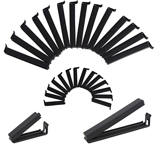 DIYASY 30PCS Food Bag Clips, 6cm x 15, 11cm x 15 Food Clips Reusable Bag Sealing Clips for Kitchen & Freezer Food Storage, Black