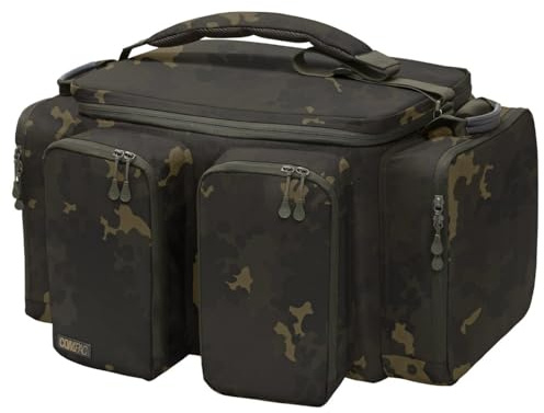 Korda Compac X-Large Carryall Dark Kamo Tragetasche 50L – Riesige modulare Angeltasche mit 5 Außentaschen für Zubehör – Wasserdichter Boden, Dunkles Tarnmuster Karpfenangeln – 62x47x33 cm