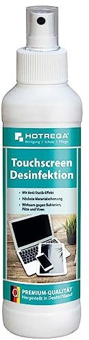 HOTREGA Touchscreen Desinfektion 250ml | Effektiver Displayreiniger für Smartphones, Tablets, TV & Monitore | Entfernt 99,99% Bakterien & Viren