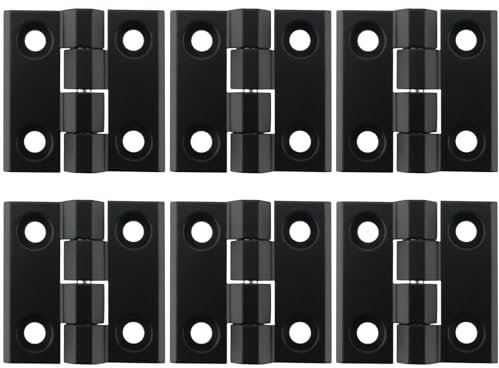 CHUEHKAK 6 cerniere nere in acciaio inox, cerniere a sfera, cerniere a vite, cerniera in metallo 40 x 40 cm, per diversi tipi di porte, cassette degli attrezzi.