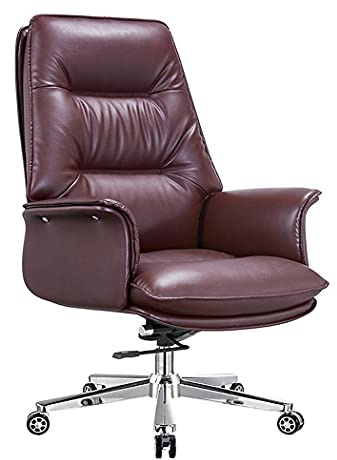 GGZONE Leather High Back Office Chair,Click5 Lumbar Support with Flip Adjust Armrests Ergonomic Adjustable Seat Height and Back Recline - Desk and Task Chair,Brown beautiful scenery
