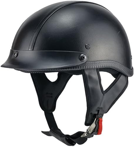 German Style Motorradhelm Mit Sonnenblende, Halbschale Jet-Helm ECE-Zugelassener, Cruiser Chopper Moped Scooter Retro Offenes Jet Helm Retro Halbhelm Damen 2,XL