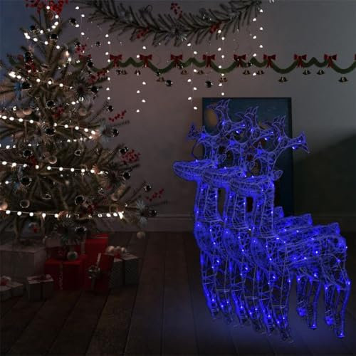 BaraSh Rentiere Weihnachtsdekoration 3 STK. 60x16x100 cm Acryl Weihnachtsdeko Aussen