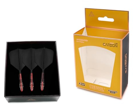 CUESUL Rost T19 Eje de dardo Integrado de Carbono y Vuelo de ala Grande, Conjunto de 3