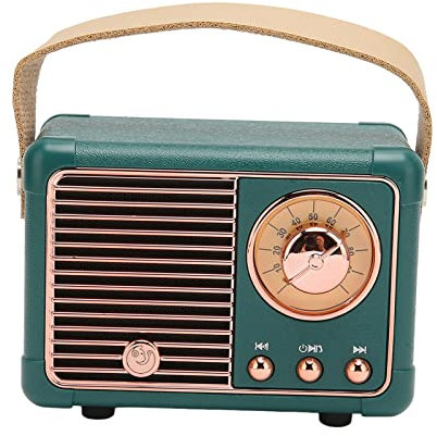 Naroote Altoparlante Bluetooth Retrò Portatile, Stereo HiFi, Vintage Verde, 3 Ore di Durata Batteria, Bluetooth 5.0, Compatto e Portatile