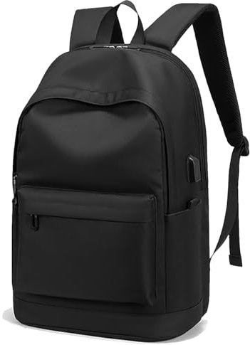 Kommodum - Zaino Scuola Porta PC Leggero Borsa per PC Portatile Custodia Computer Notebook Laptop per Viaggio Lavoro Universita Scuola Nero Grande KM10 (L (49x18x31))