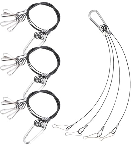 FUNOMOCYA Kit Suspendre 4pcs pour Lampe de Croissance Plantes en Acier Alliage 1,5mm Épais 400mm Long Léger et Facile à Transporter Suspendre
