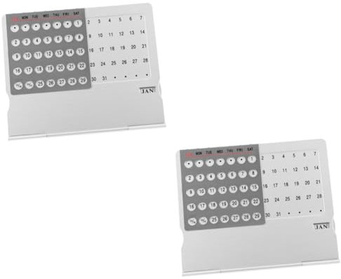 Tofficu 2stücke Perpetual Tischkalender Aus Wiederverwendbarer Schreibtischkalender Für Büro Zuhause Stilvolle Dekoration Für Organisation Produktivität Für Studenten Profis