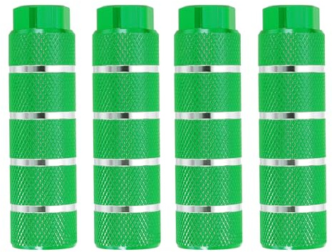 PATIKIL Aluminiumlegierung Streifen Fahrrad Pegs Passend Für 3/8 Zoll Achsen 4er Pack Antirutsch Fahrrad Pegs Hintere Sitzständer Für BMX Mountainbike Fahrrad Hintere Stunt Pegs Grün