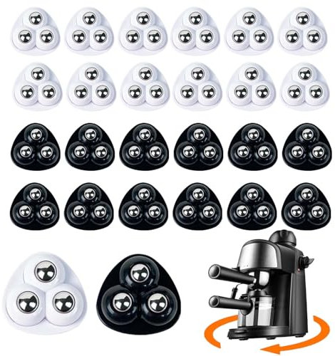 TREABEAR Lot de 16 Roulettes Pour Meubles - 360 ° - Mini Roulettes à Billes Autocollantes - Avec 3 Billes En Acier - pour Machine à Café, Poubelle, Appareils De Cuisine