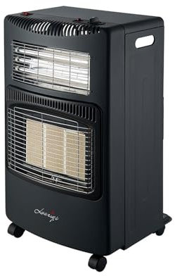 Calentador de gas plegable, calentador de calefacción infrarrojo de doble uso eléctrico y de gas de 4,2 kW con 2 puertos de calefacción, calentador de gas independiente, for el hogar/garaje/oficina
