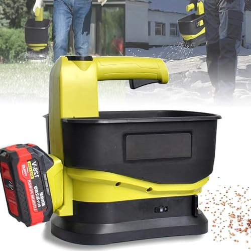 ÉPandeur De Semences Sans Fil, éPandeur De Semences De Gazon De 5,5 L + 2 Batteries De 4,0 Ah, DéBit Variable + Largeur De Dispersion RéGlable, Pour Semences, Aliments Et Engrais