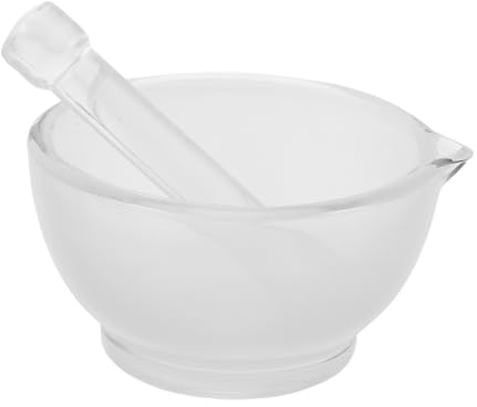 SOLUSTRE Mortero de Vidrio para Laboratorio Mano de Mortero, Tazón Mezclador Resistente y Herramienta de Molienda para Uso Científico y Muestras