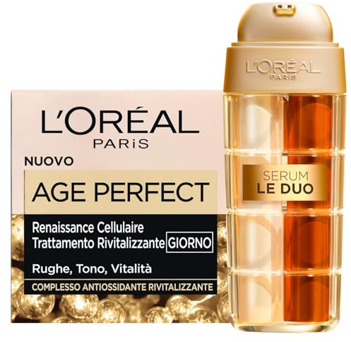 L'Oréal Paris Age Perfect Anti-Aging Serum Das Straffende Aufhellende Duo Kollagen Vitaminen C B3 30ml + Age Perfect Zelluläre Renaissance Revitalisierende Gesichtscreme Neohesperidin Vitamin E 50ml